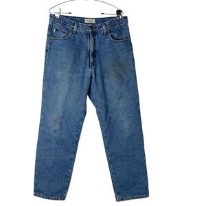 LL Bean fleece lined jeans Mens‎ 34X30 stained work wear Outdoors rugged
